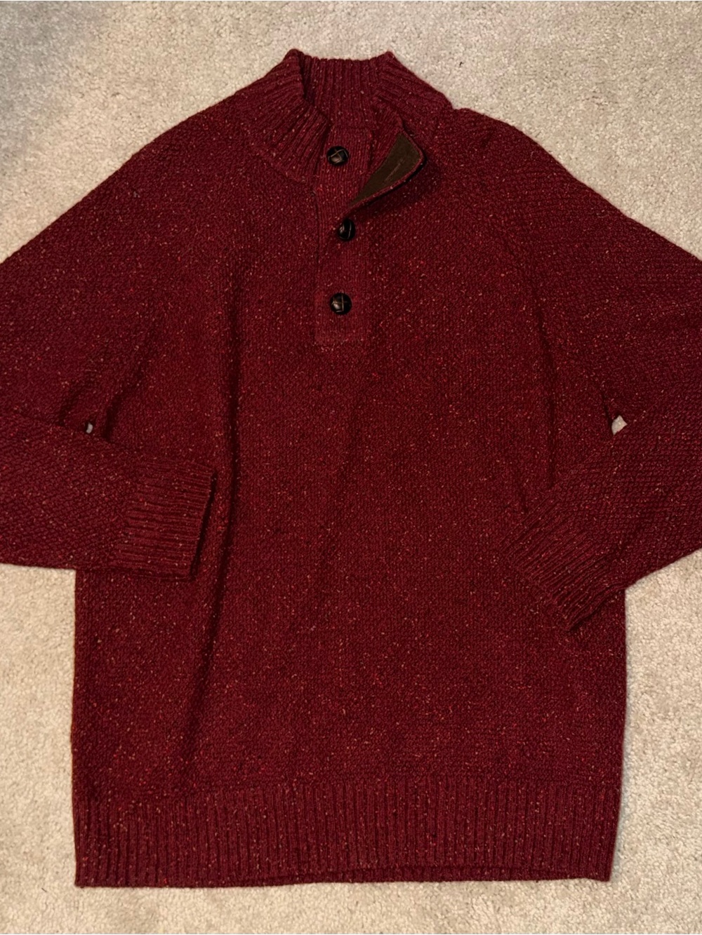 UNTUCKit Men's Burgundy Turtleneck Button Pullover